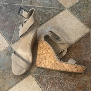 Charles By Charles David Beige Wedge Sandals